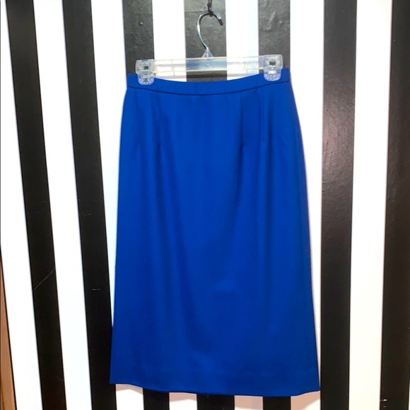 Pendleton Cobalt Blue Women's Virgin Wool Skirt Retro Office Casual Vintage 70s - Picture 1 of 9